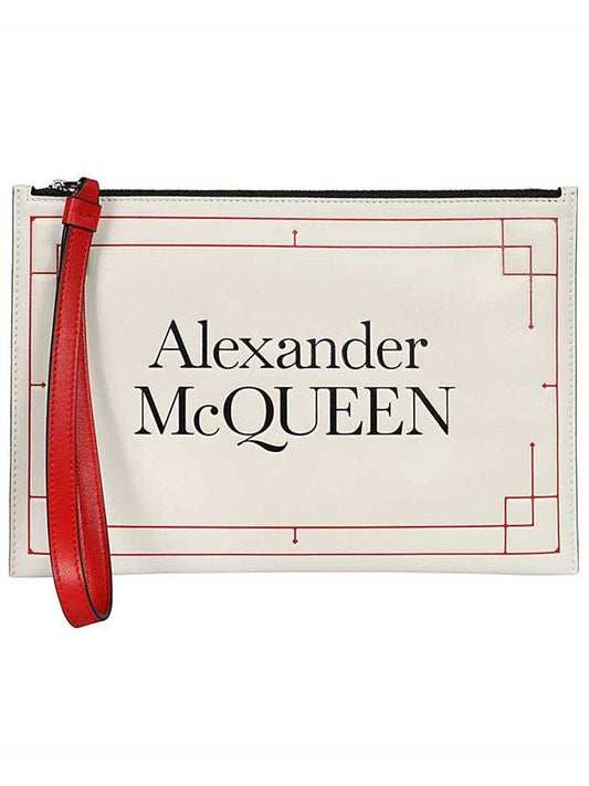Signature Logo Clutch Bag Ivory - ALEXANDER MCQUEEN - BALAAN.