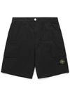 Bermuda Wide Leg Shorts Black - STONE ISLAND - BALAAN 1