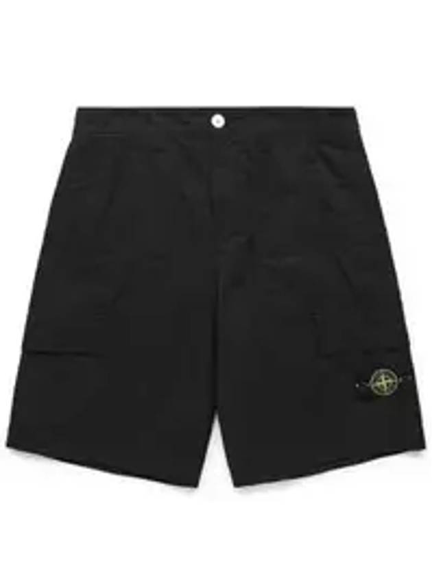 Bermuda Wide Leg Shorts Black - STONE ISLAND - BALAAN 1