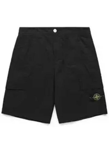 Bermuda Wide Leg Shorts Black - STONE ISLAND - BALAAN 1