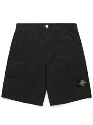 Bermuda Wide Leg Shorts Black - STONE ISLAND - BALAAN 1