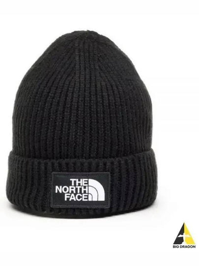 TNF Logo Box Cuffed Beanie Black - THE NORTH FACE - BALAAN 2