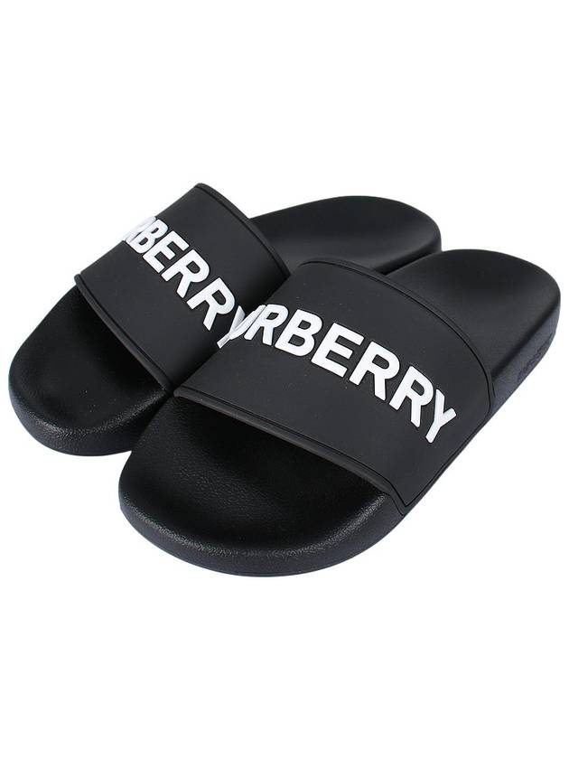 Logo Slippers Black - BURBERRY - BALAAN 3