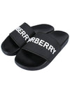 Logo Slippers Black - BURBERRY - BALAAN 3