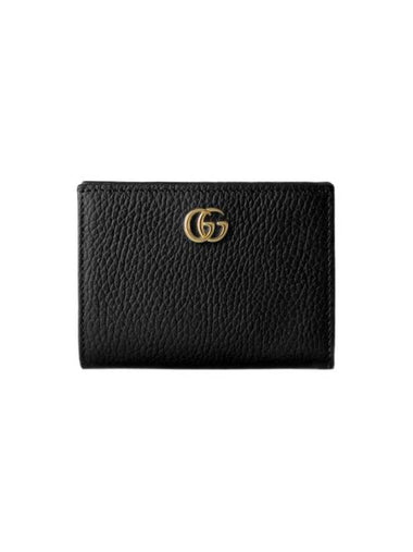 GG Marmont Leather Half Wallet Black - GUCCI - BALAAN 1