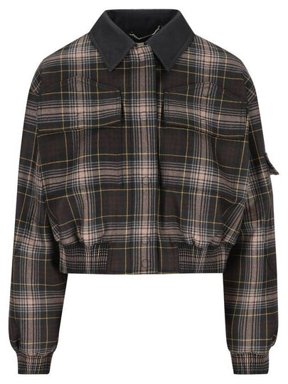 Tartan Wool Bomber Jacket Brown - FENDI - BALAAN 2