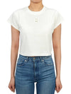 Women's Crop Short Sleeve T-Shirt White - WOOYOUNGMI - BALAAN 4