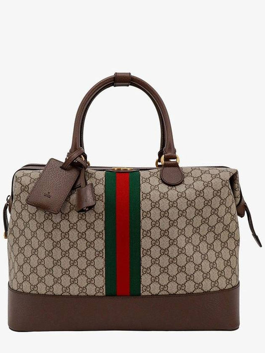 24 ss GG Supreme Fabric Leather Duffle Bag WITH FRONTAL Web Band 76329596IWT8745 B0650980306 - GUCCI - BALAAN 1