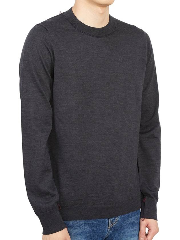 Back Stitch Crew Neck Wool Knit Top Charcoal - MAISON MARGIELA - BALAAN 4