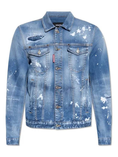 Dan Distressed Jacket Blue - DSQUARED2 - BALAAN 1