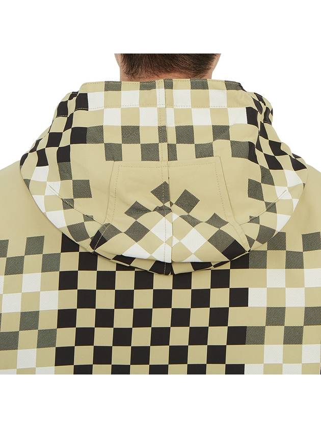 Men's Pixel Check Nylon Hooded Jacket Archive Beige - BURBERRY - BALAAN 10