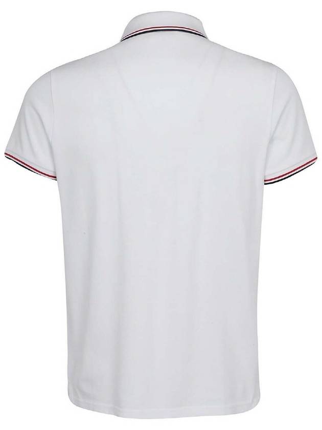 Logo Patch Short Sleeve Polo Optical White - MONCLER - BALAAN 3