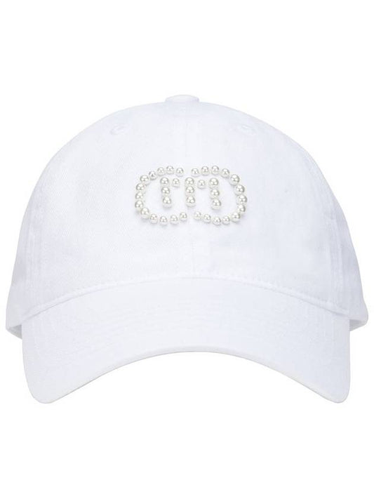 Women’s Pearl Stud Symbol Logo Soft Type White Ball Cap DO9242AC17 4 - DOYOUKNOWMC GOLF WEAR - BALAAN 1