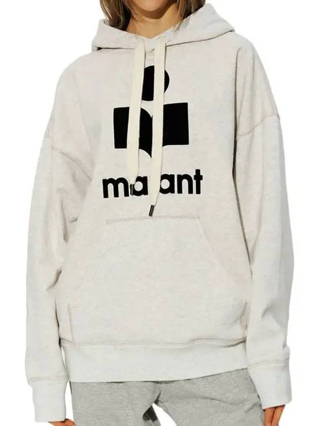 Mansel Logo Cotton Hoodie Ecru - ISABEL MARANT ETOILE - BALAAN.