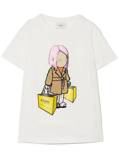 Kids Doll Print T Shirt White JFI248 7AJ F0TU9 - FENDI - BALAAN 2