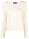 Women's Embroidered Logo Knit Top Cream - POLO RALPH LAUREN - BALAAN 2