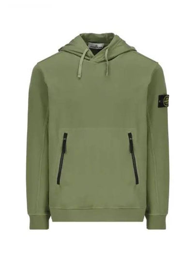 Cotton Wappen Patch Hoodie Sage Green - STONE ISLAND - BALAAN 2