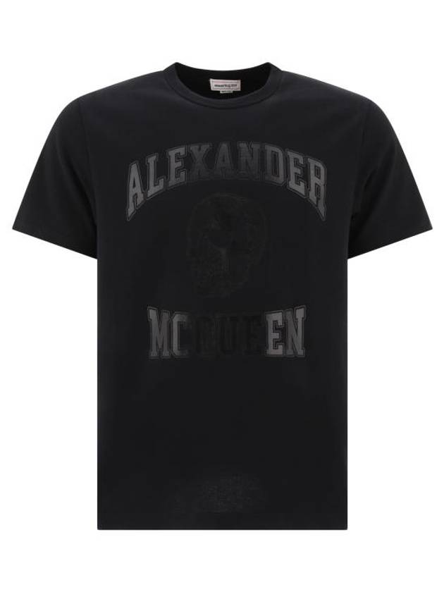 Skull Logo Print Short Sleeve T-Shirt Black - ALEXANDER MCQUEEN - BALAAN 1