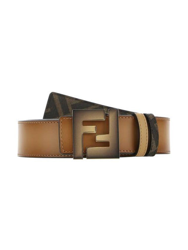 Men's FF Reversible Leather Belt Brown - FENDI - BALAAN 1