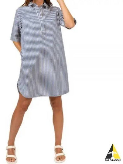 Leonie Shirt Short Dress Blanc Blue - SAINT JAMES - BALAAN 2