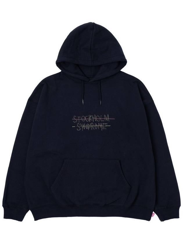 Men's Print Hoodie Navy - STOCKHOLM SYNDROME - BALAAN 3