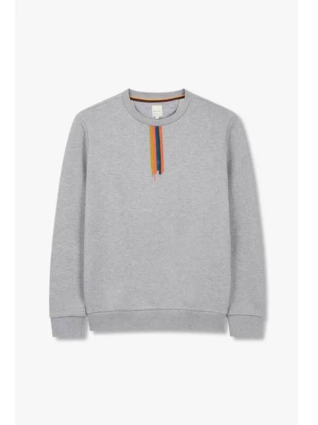 PS Stripe Trim Sweatshirt Melange Gray - PAUL SMITH - BALAAN 1