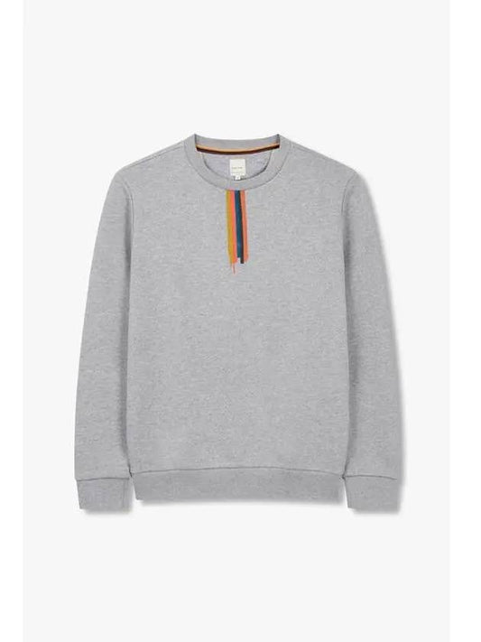 PS Stripe Trim Sweatshirt Melange Gray - PAUL SMITH - BALAAN 1