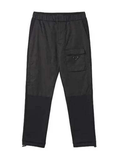 Pocket Triangle Logo Pants Black - PRADA - BALAAN 1