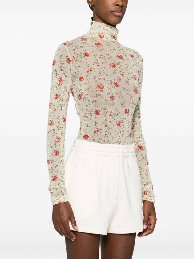 floral mesh bodysuit beige - PRADA - BALAAN 4