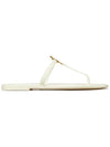 Roxanne Jelly Logo Flip Flops White - TORY BURCH - BALAAN 3