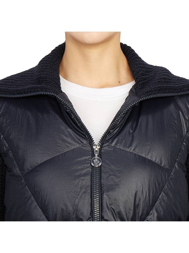 Padded Wool Cardigan Navy - MONCLER - BALAAN 9