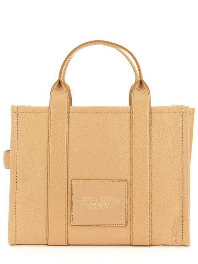 Logo Medium Leather Tote Bag Beige - MARC JACOBS - BALAAN 7