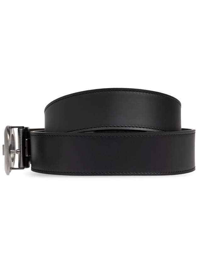 FERRAGAMO Leather Belt, Men's, Black - SALVATORE FERRAGAMO - BALAAN 3