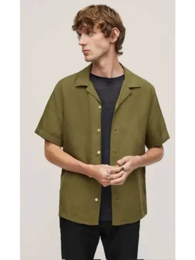 Danny Linen Shirt W706Y2 332 Olive 270496 - JOHN VARVATOS - BALAAN 1