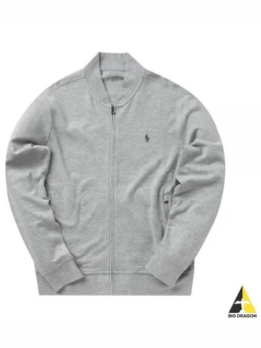 Men's Embroidered Pony Logo Zip-up Jacket Grey - POLO RALPH LAUREN - BALAAN 2