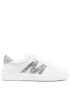 Monaco M Trainer Glitter Embellished Low Top Sneakers White - MONCLER - BALAAN 1