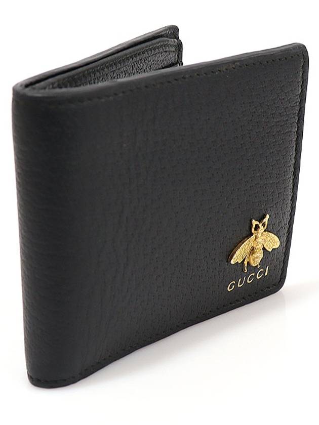 523664 Black Leather Metal Be Animalie Ring Wallet - GUCCI - BALAAN 3