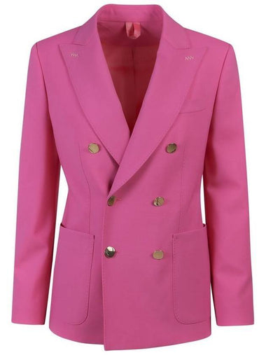 double breasted mohair jacket pink - MAX MARA - BALAAN 1