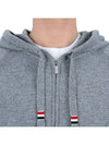 Cashmere Knit Zip Up Hoodie Grey - THOM BROWNE - BALAAN 7