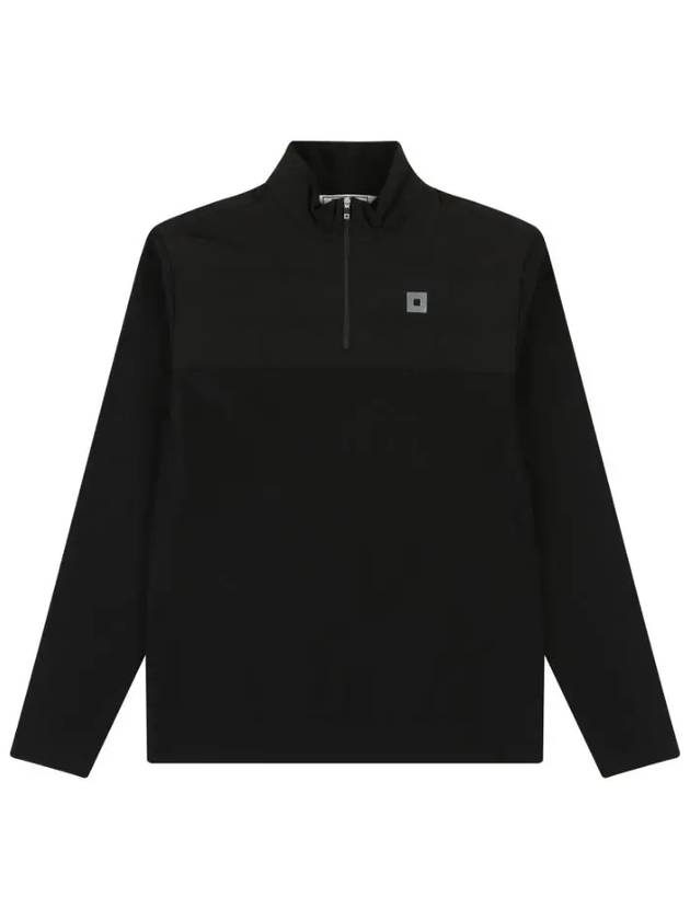 woven color combination half-zip brushed t-shirt OF9103GBBLACK - ONOFF - BALAAN 2