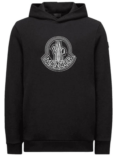 Logo Motif Hoodie Black - MONCLER - BALAAN 1