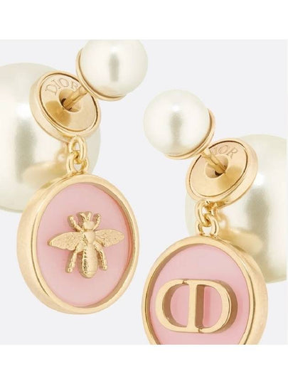 Dior Tribales Earrings Gold Finish Metal White Le - DIOR - BALAAN 2