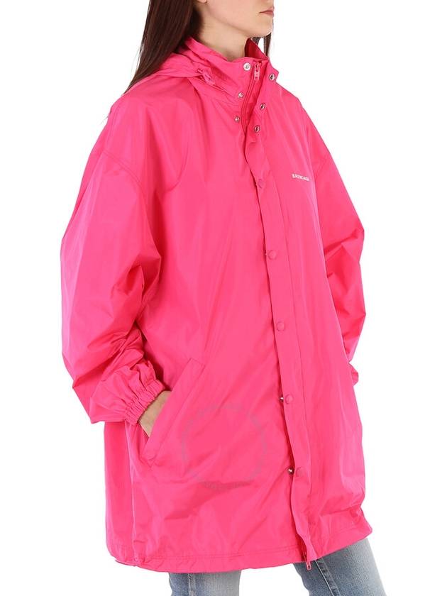 logo oversized taffeta raincoat pink - BALENCIAGA - BALAAN 3