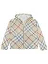 Kids Check Wool Hooded Zip-Up Jacket Beige - BURBERRY - BALAAN 3