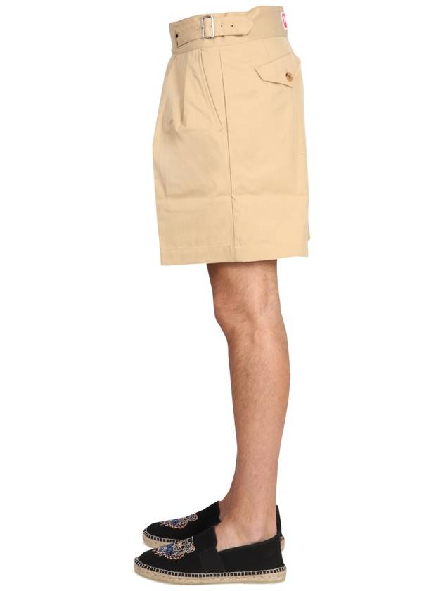 twill shorts beige - KENZO - BALAAN 4