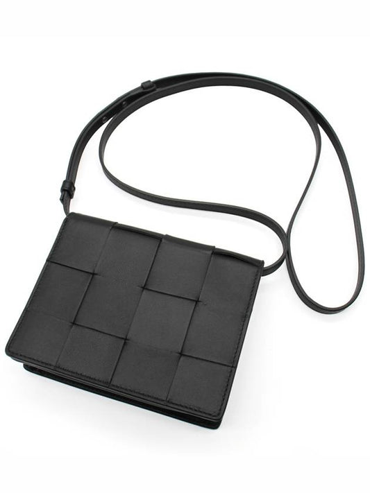 Intrecciato Small Cassette Cross Bag Black - BOTTEGA VENETA - BALAAN 2