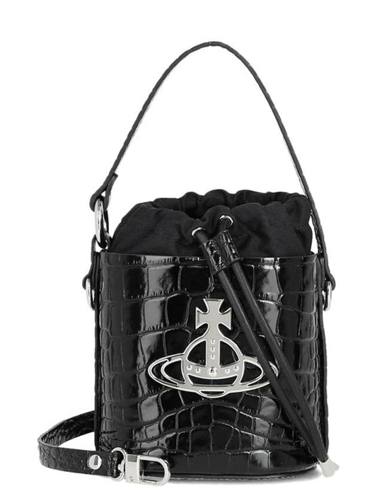 logo decorated leather bucket bag 43020023L003IPF - VIVIENNE WESTWOOD - BALAAN.