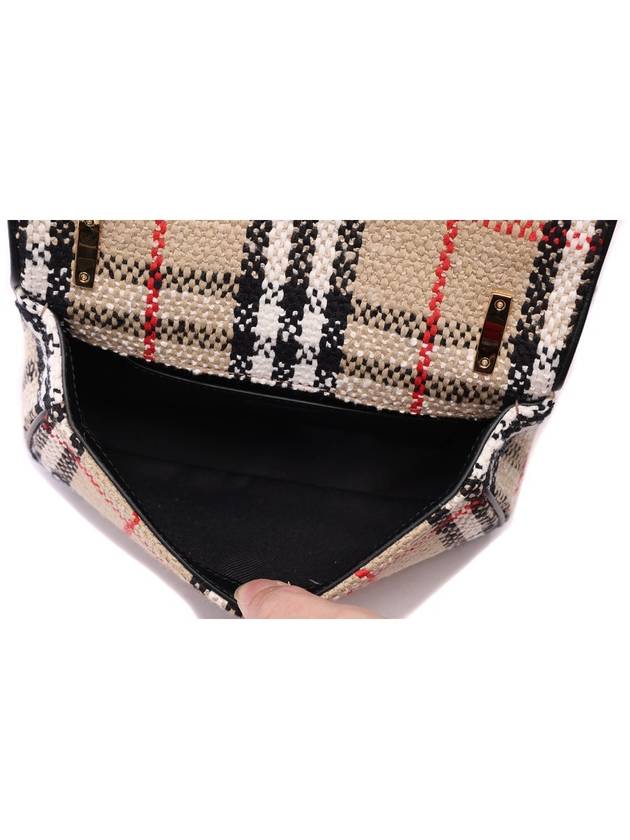 TB Logo Check Bouclé Mini Lola Cross Bag Beige - BURBERRY - BALAAN 7