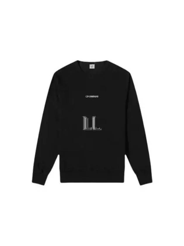 Light Fleece Logo Sweatshirt Black - CP COMPANY - BALAAN 2