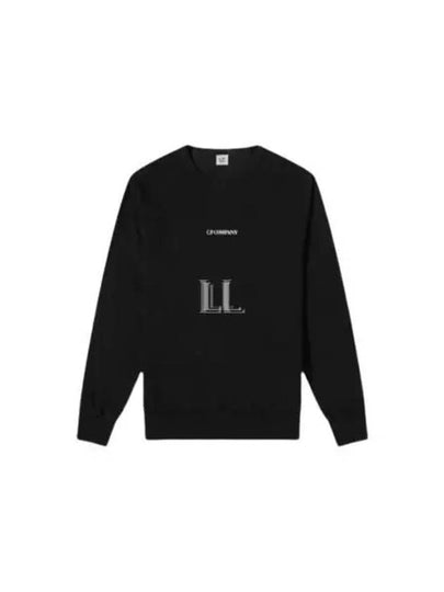 Light Fleece Logo Sweatshirt Black - CP COMPANY - BALAAN 2